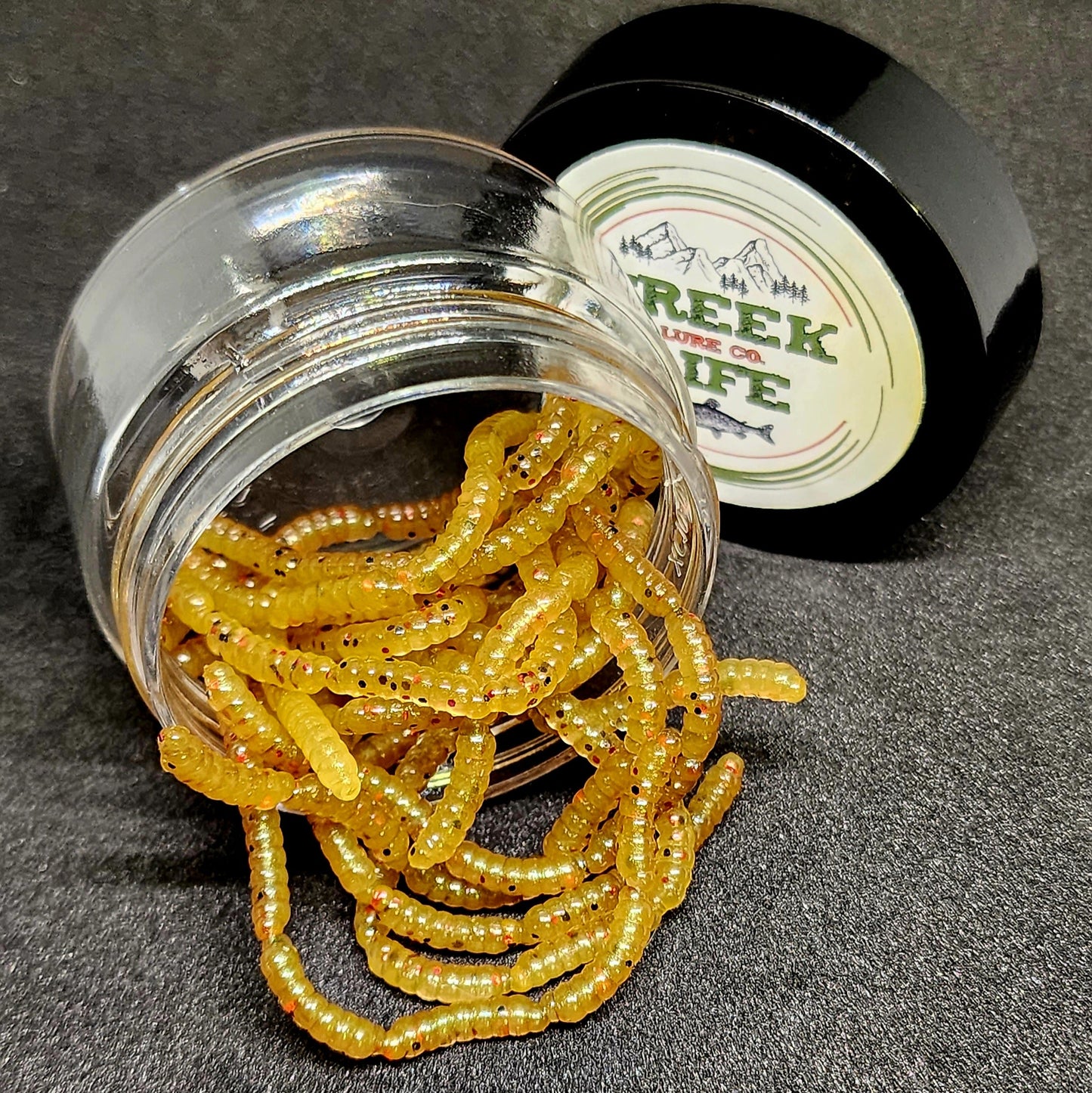 Jar Of Half Inch Micro Maggot Fly Larvae Apple Maggot Lure