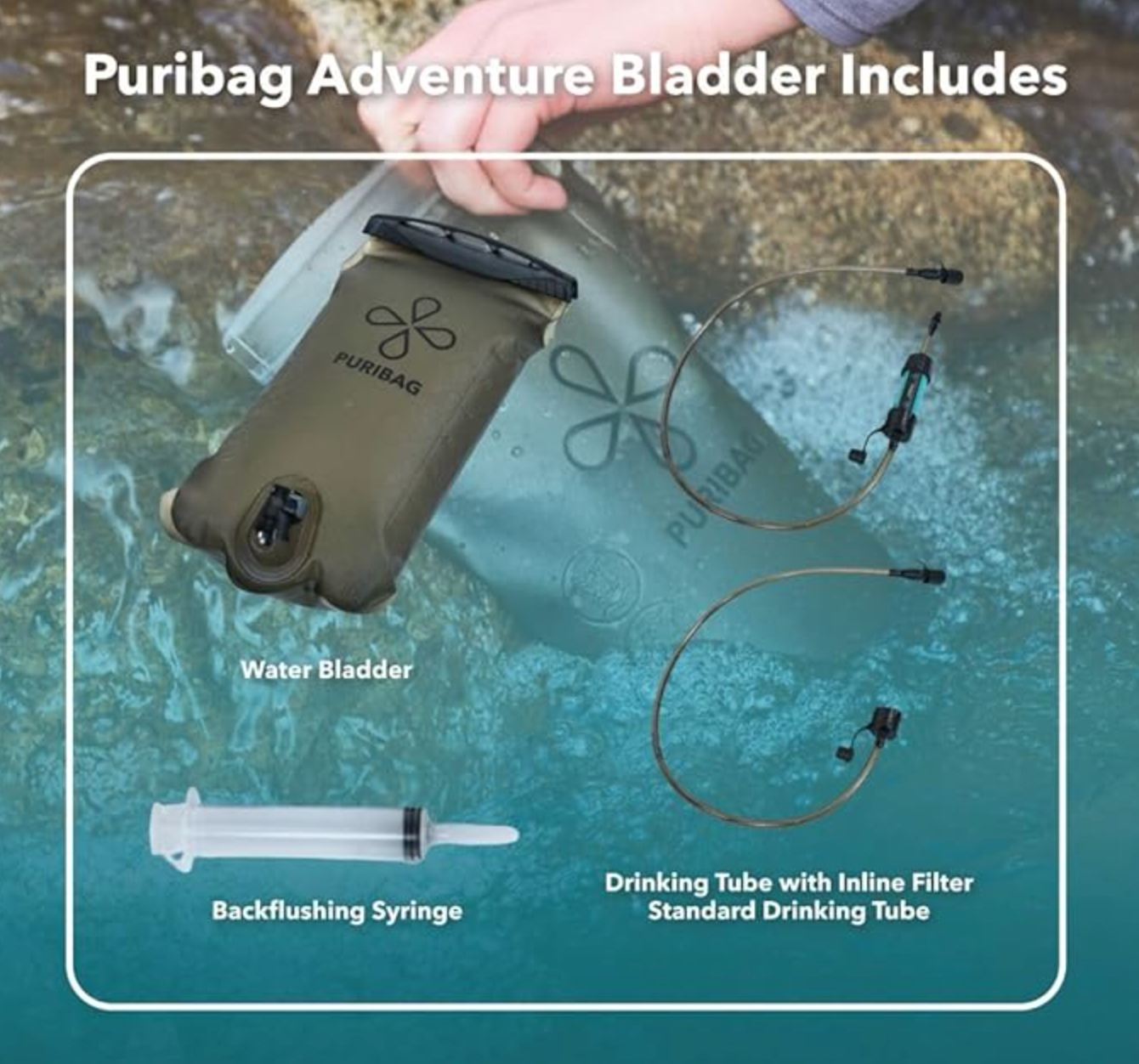 Puribag Adventure 2L Hydration Bladder With Filter System