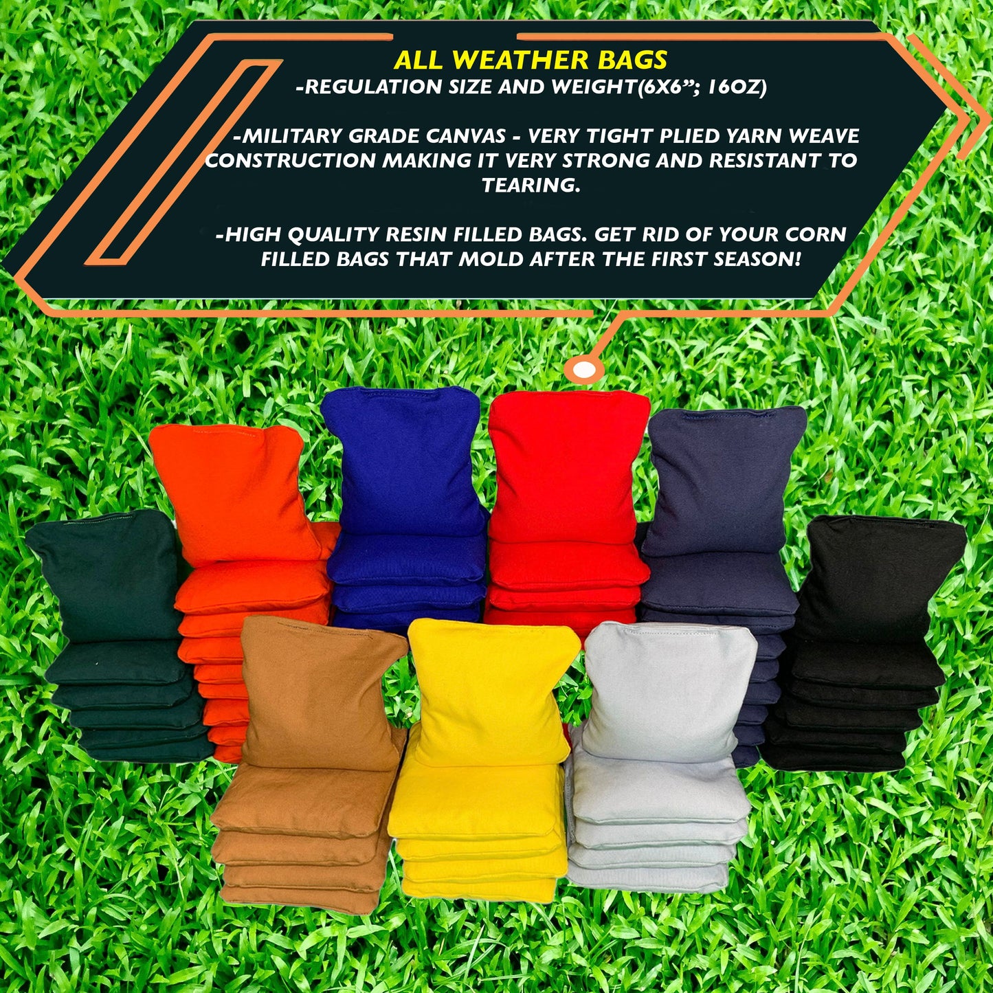 Multi Color Neon Striped Cornhole Boards Weatherproof