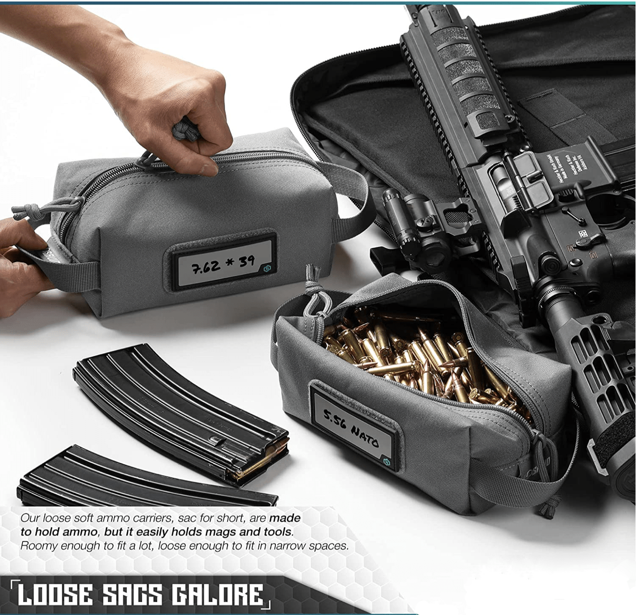 Soft Tactical Ammo Pouch Storage With 2 Writable ID Patches