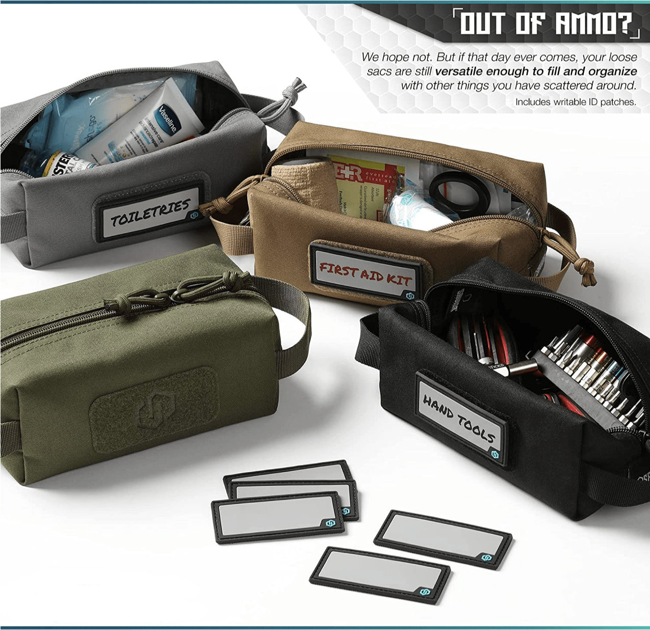 Soft Tactical Ammo Pouch Storage With 2 Writable ID Patches
