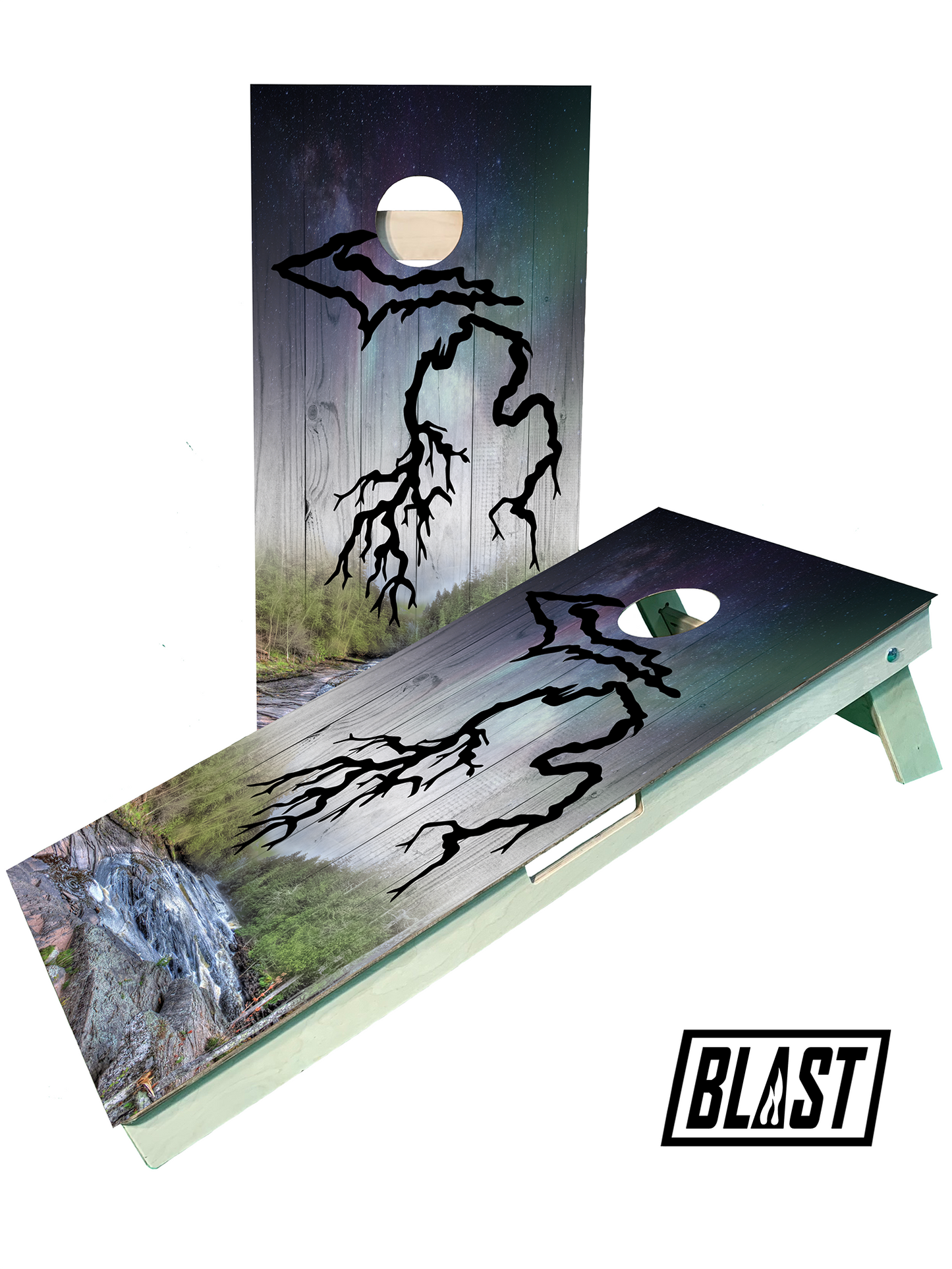 Michigan Roots Up Exterior Grade Baltic Birch Cornhole Set