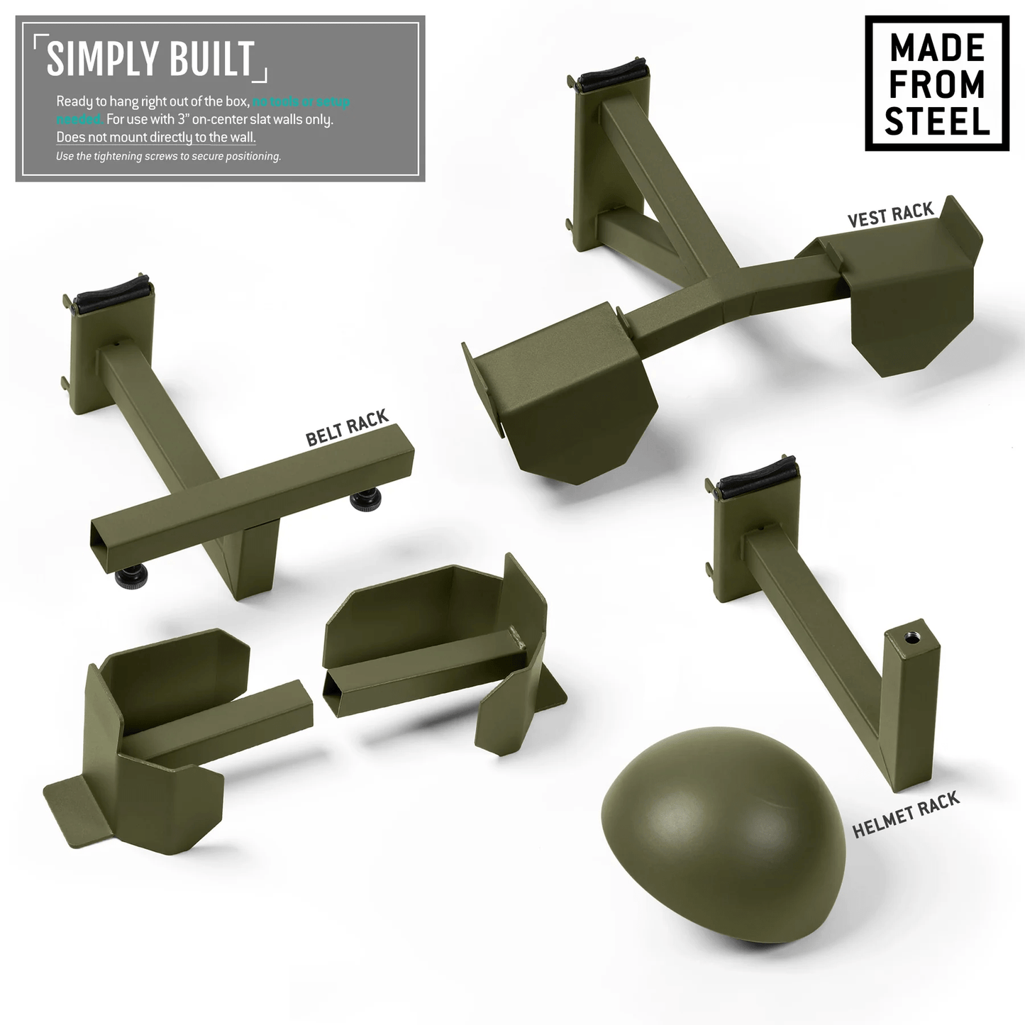 Wall Rack System Tactical Gear Rack for Slat Wall Panels