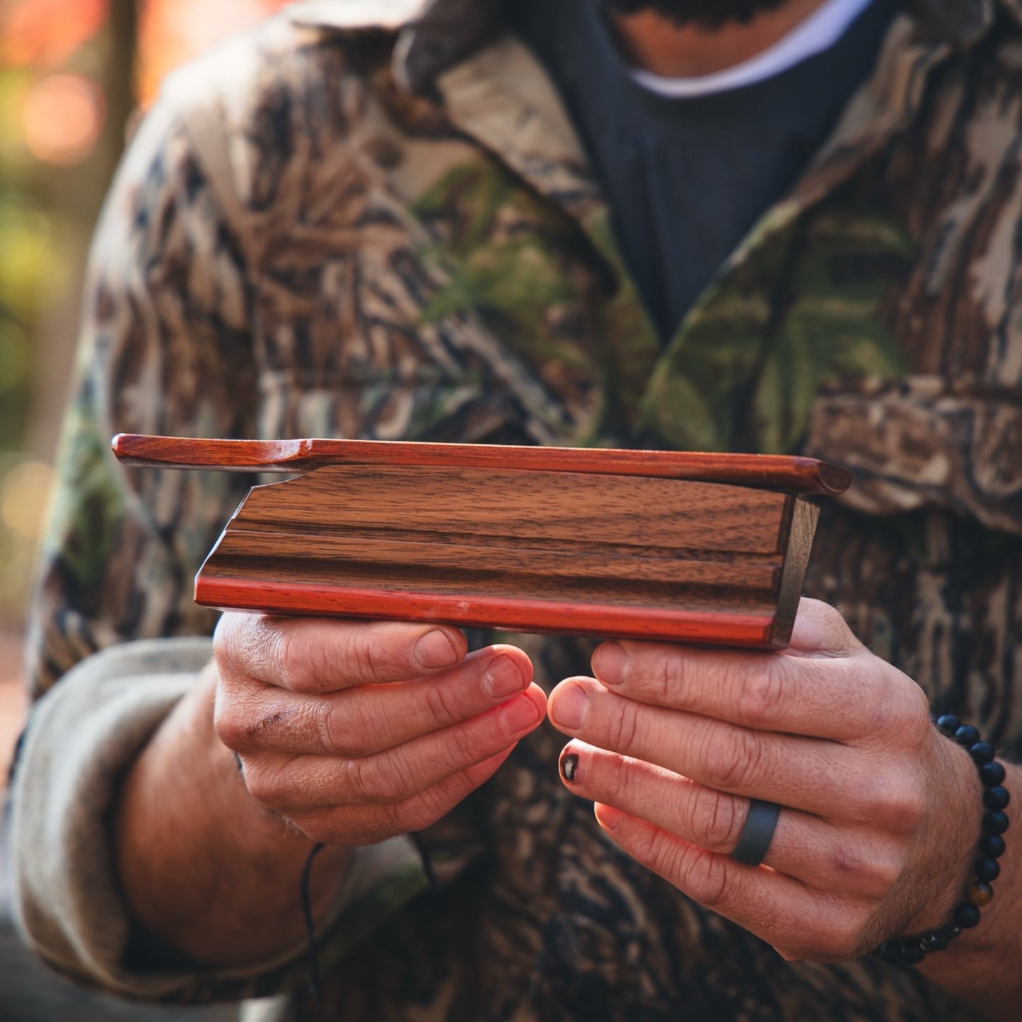 The Natural Box Call Walnut Box With Bloodwood Lid Premium