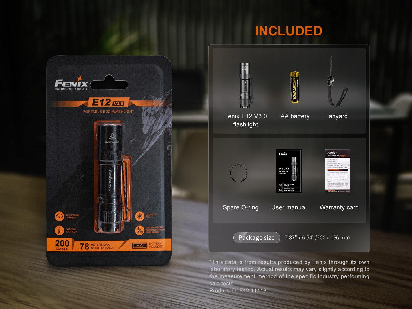 Fenix E12 V3 Pocket EDC AA Flashlight 200 Lumens Output
