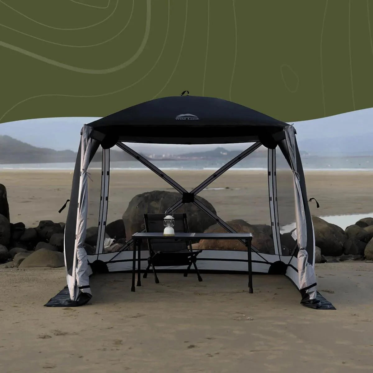 Wild Land Instant Hub Tent Screen House 400 XL Family