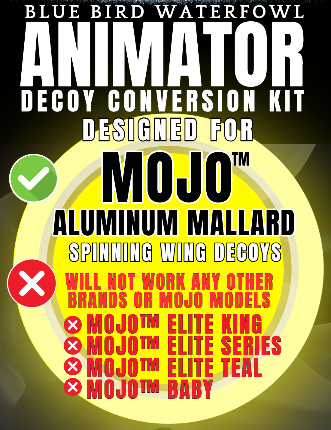 Animator For Mojo Mallard Aluminum Series Duck Decoy