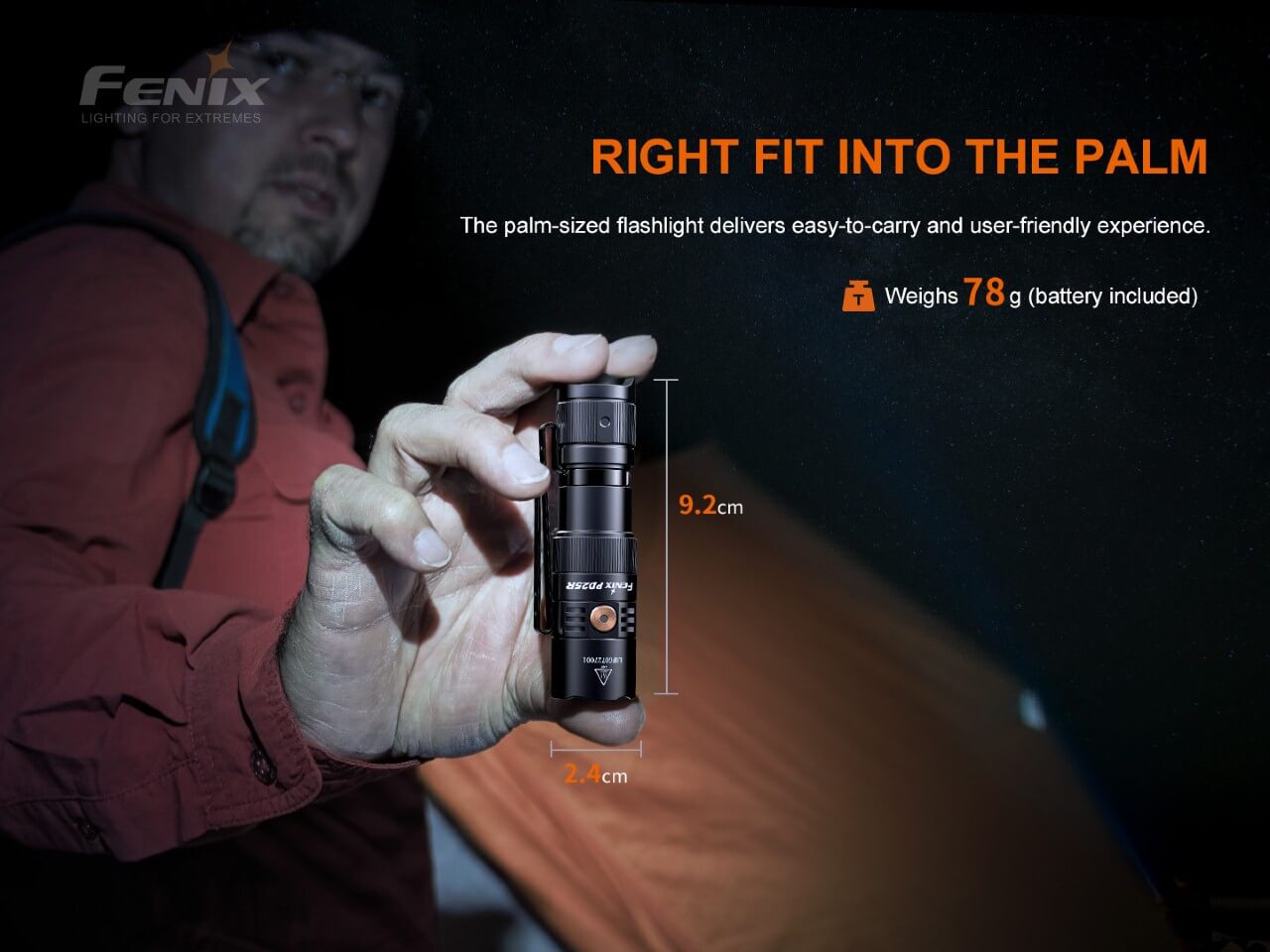 Fenix PD25R Rechargeable LED Pocket Flashlight 800 Lumens