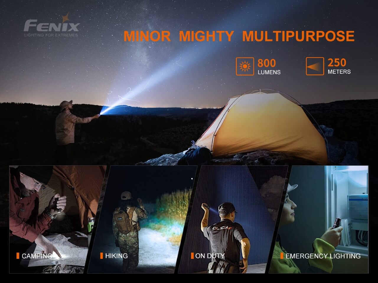 Fenix PD25R Rechargeable LED Pocket Flashlight 800 Lumens