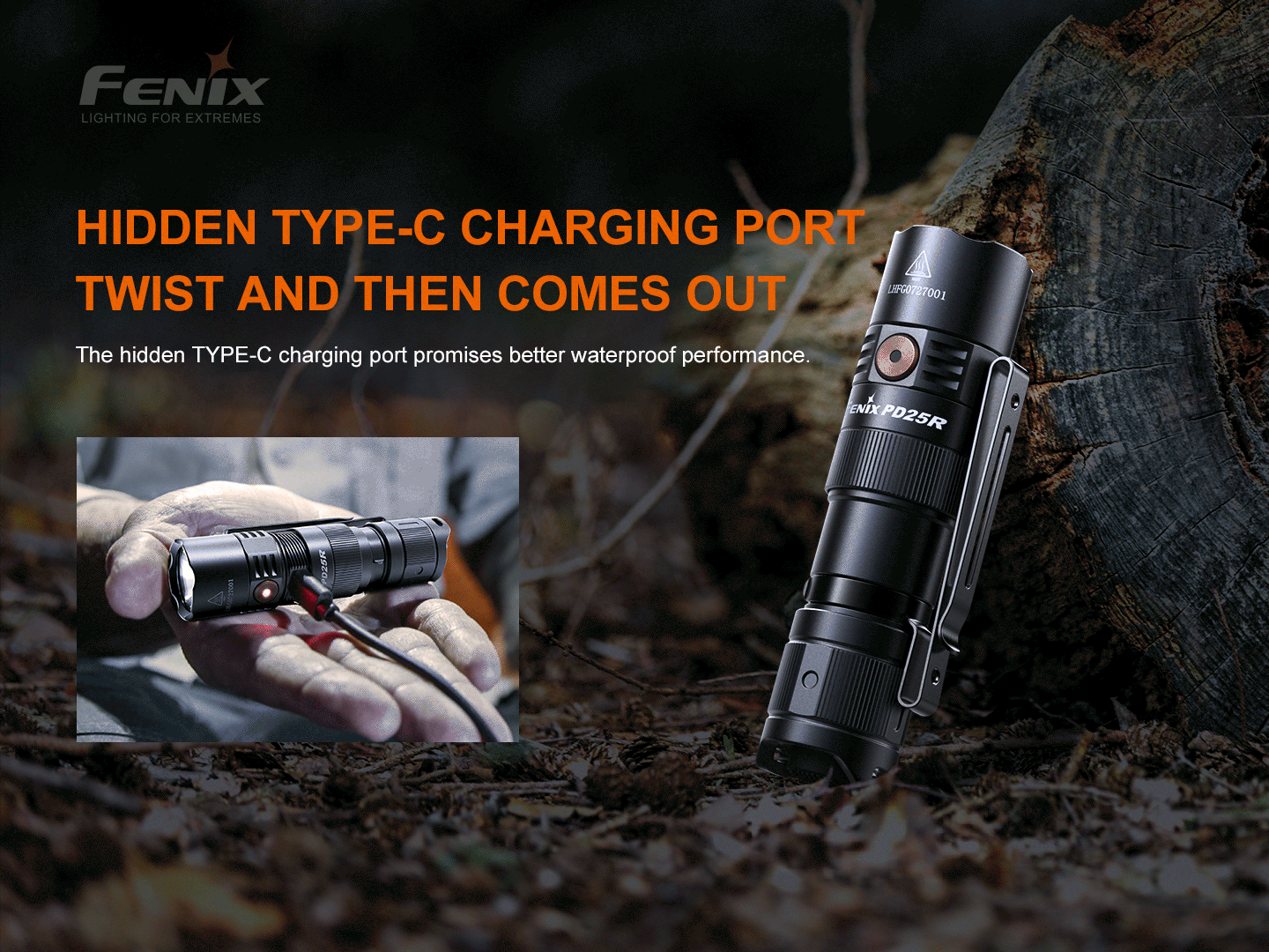 Fenix PD25R Rechargeable LED Pocket Flashlight 800 Lumens