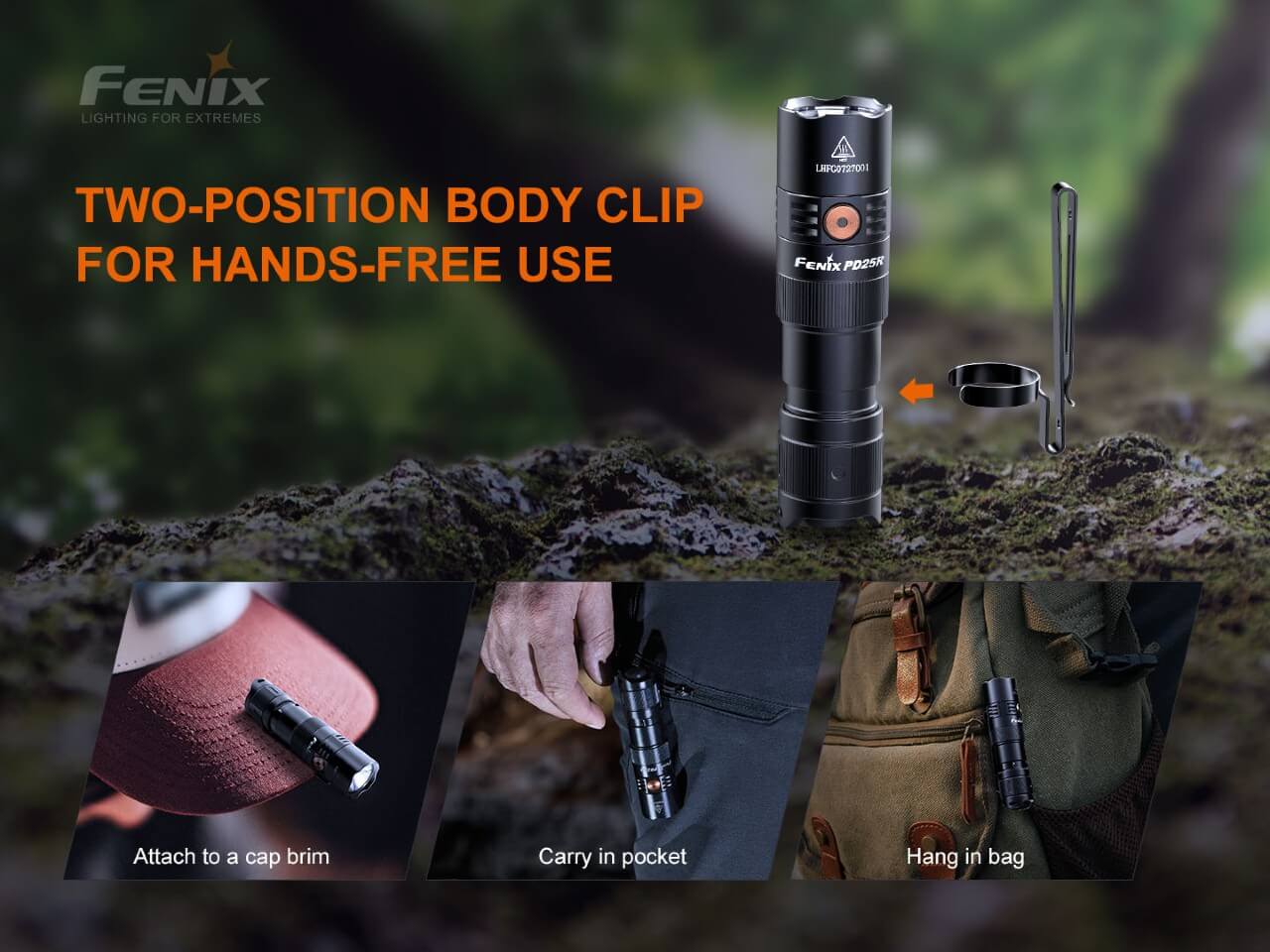 Fenix PD25R Rechargeable LED Pocket Flashlight 800 Lumens