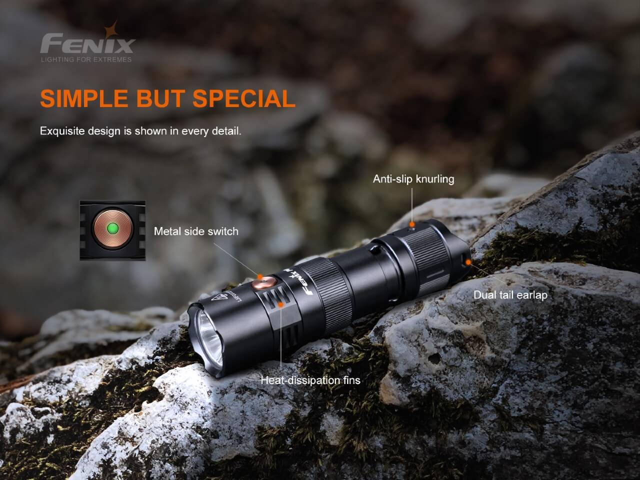 Fenix PD25R Rechargeable LED Pocket Flashlight 800 Lumens
