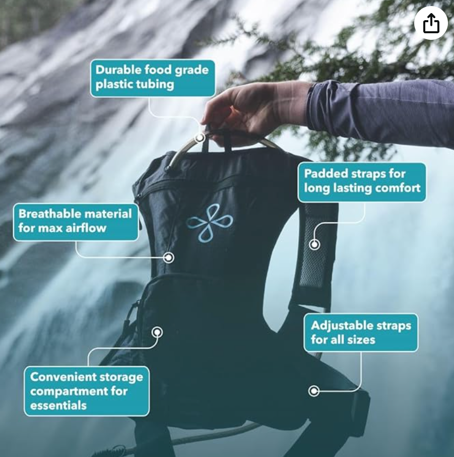Puribag Adventure Pack Hydration Backpack 2L Filter Kit