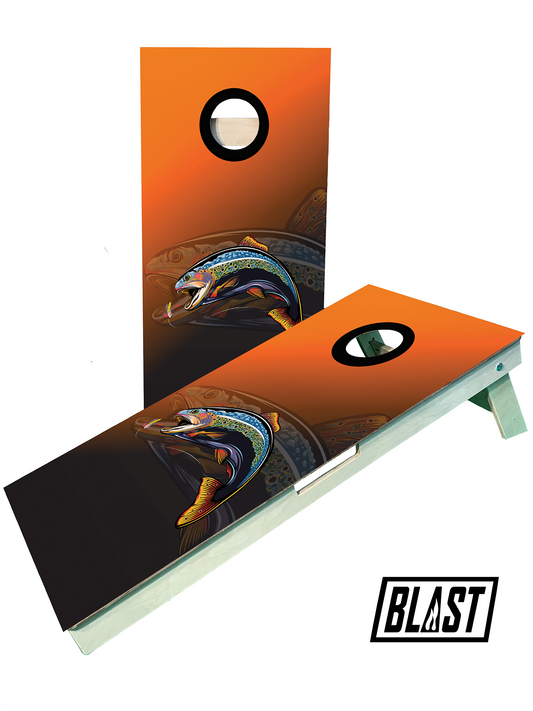 Trout Fishing Cornhole Boards Weatherproof Baltic Birch