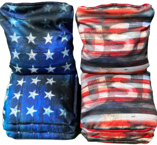 We The People Black White Eagle Flag Cornhole Set Pro