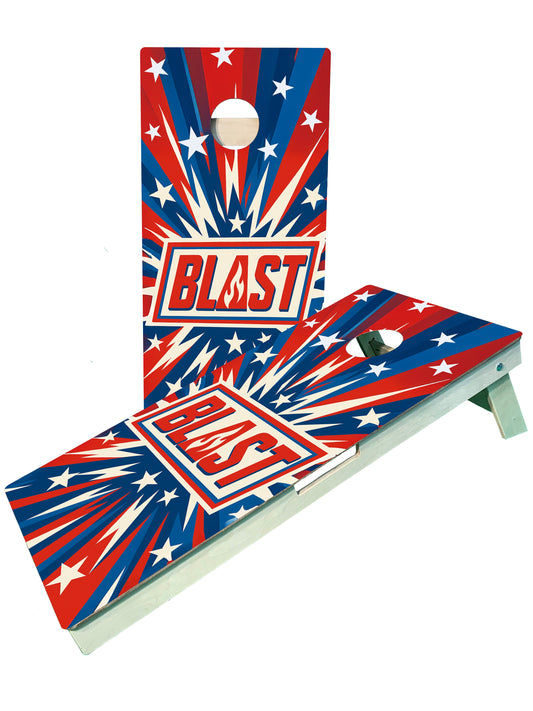 Blast Logo USA Fireworks Cornhole Boards Birch Weatherproof