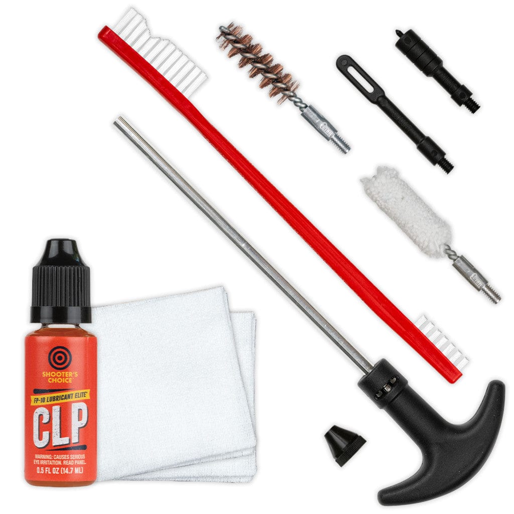 Pistol Caliber Cleaning Kit With Aluminum Rod Components