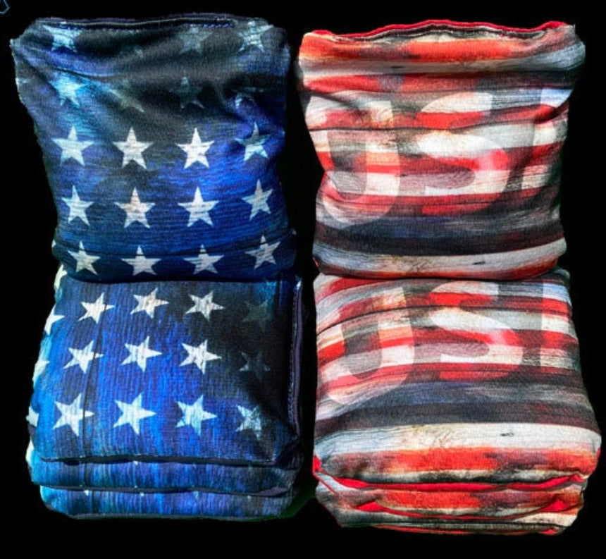 USA Canadian Flag Cornhole Set Weatherproof Baltic Birch