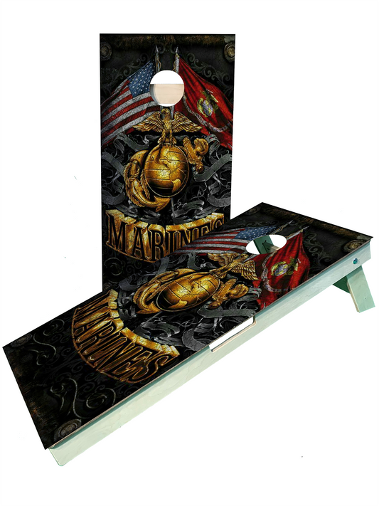 Marine 4 Cornhole Set Weatherproof Baltic Birch Tops