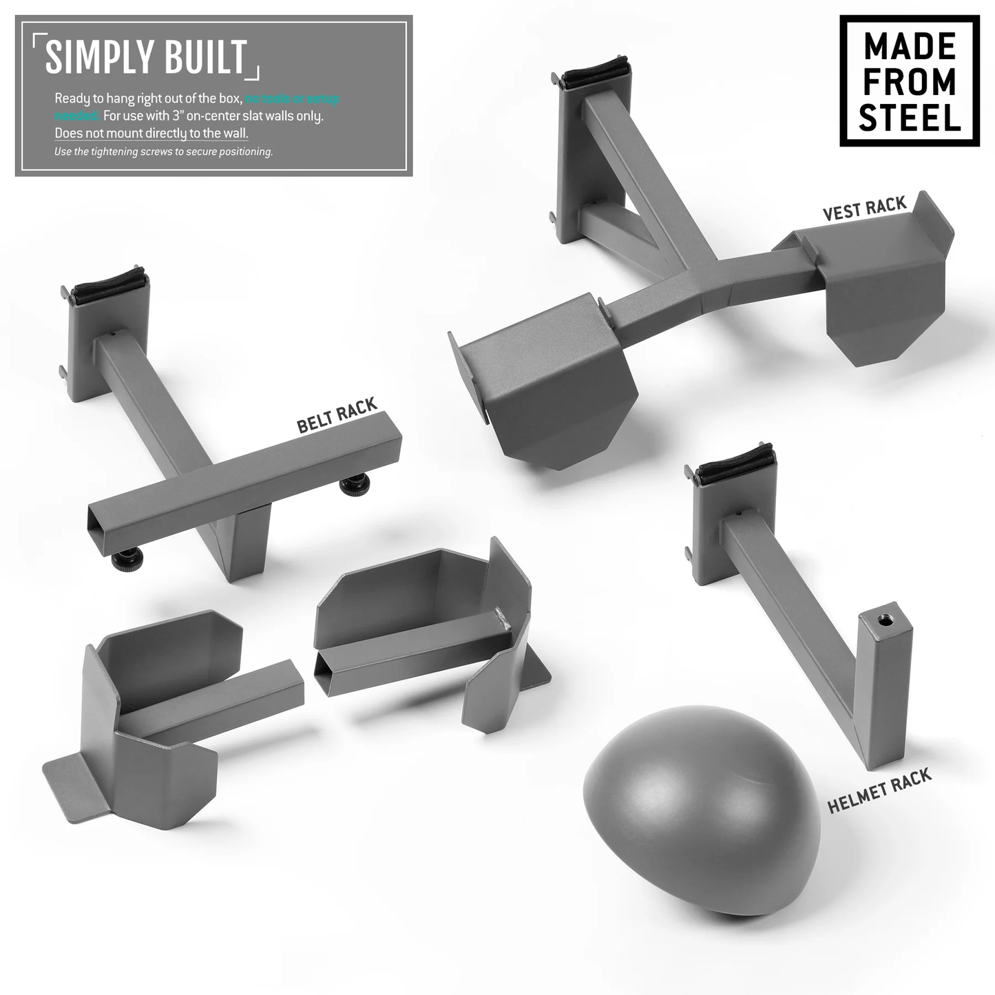 Wall Rack System Tactical Gear Rack for Slat Wall Panels