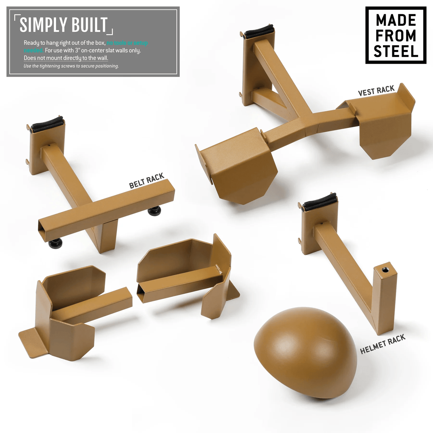 Wall Rack System Tactical Gear Rack for Slat Wall Panels