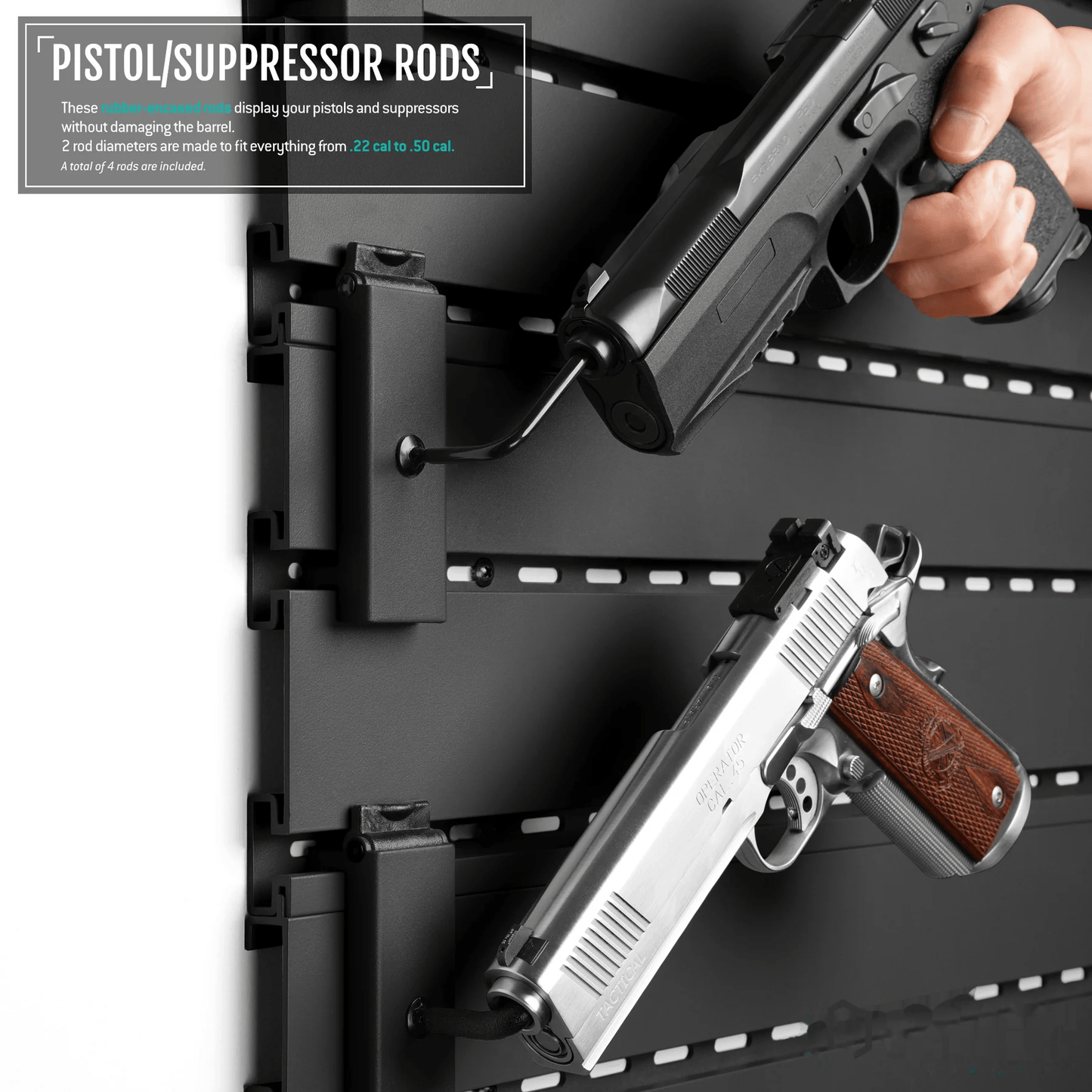 Wall Rack Adjustable Pistol And Suppressor Rod 2 Pack