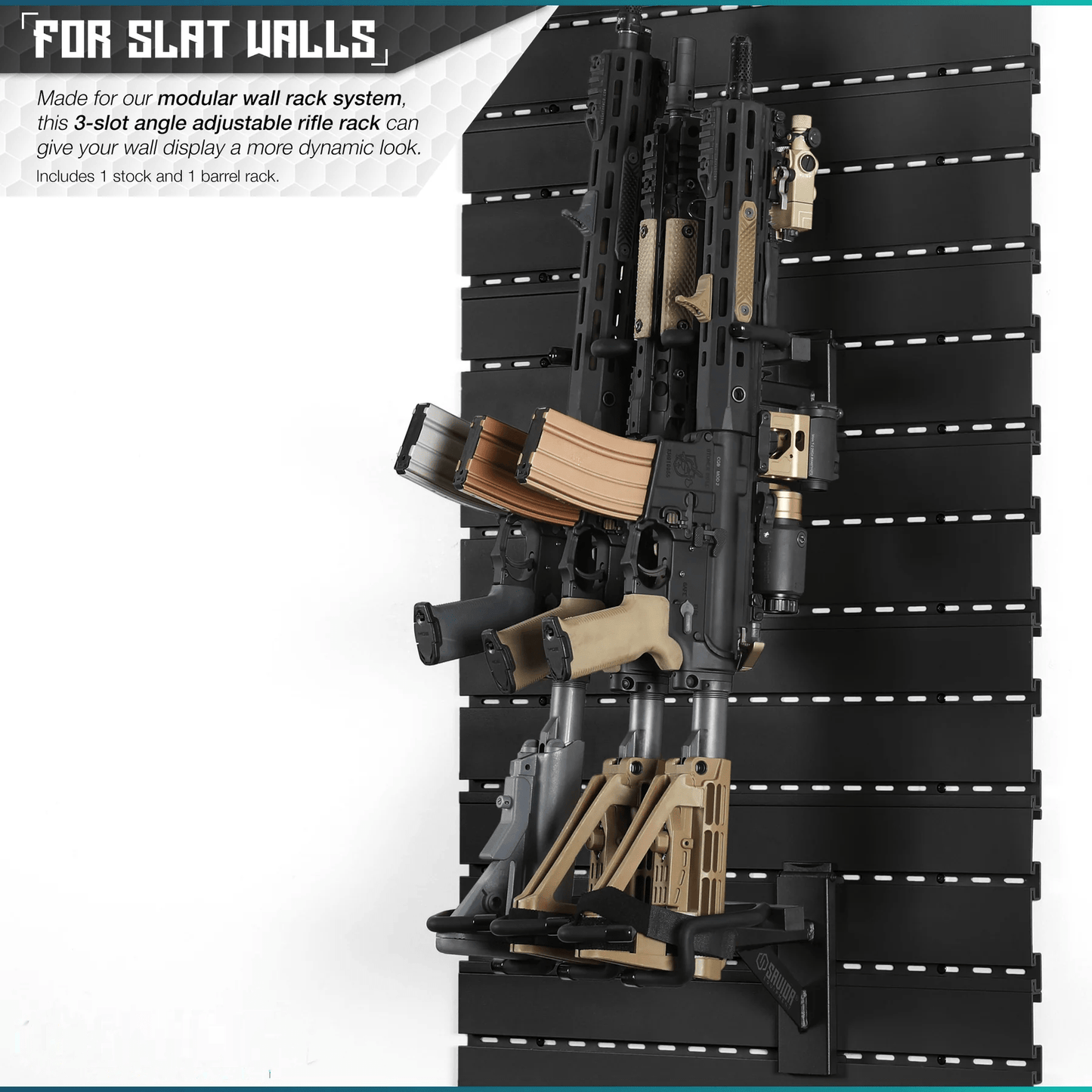 Wall Rack System Angle Adjustable Rifle Wall Rack Pro