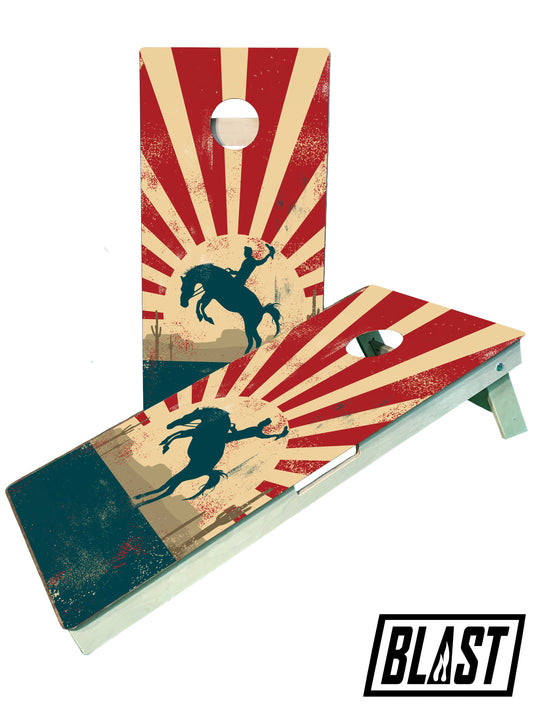 Western Cowboy Cornhole Boards Weatherproof Baltic Birch